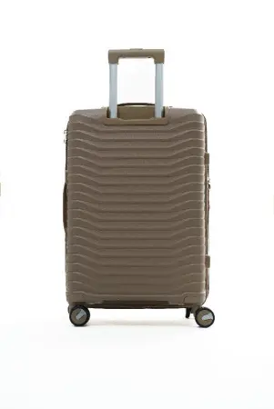 Чемодан MyBag бежевый М средний  с расширением Чемодан MyBag бежевый М средний  с расширением