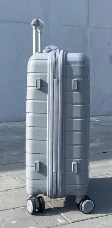 Чемодан Bizon H003 серый L большой без расширения