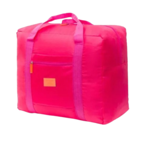 Дорожная сумка складная розовая вид спереди