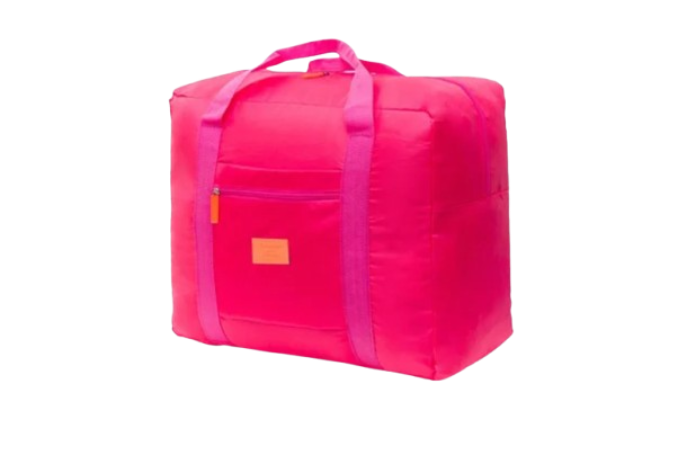 Дорожная сумка складная розовая вид спереди