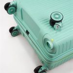 Чемодан Mironpan Line мятный, в горизонтальном положении со съемным колесом сверху на корпусе