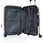 Открытый чемодан Mybag фисташковый, с демонстрацией внутреннего пространства