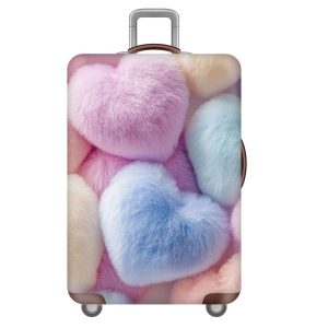 Чехол для чемодана объемные сердца 1025