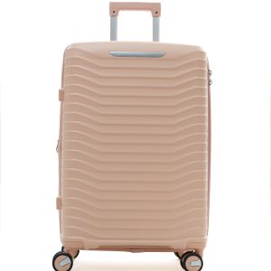 Чемодан Mybag персиковый с поднятой ручкой, вид спереди