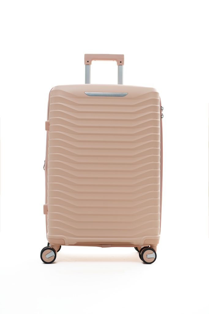 Чемодан Mybag персиковый с поднятой ручкой, вид спереди