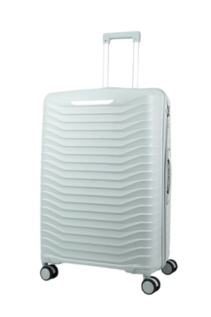 Чемодан Mybag серый, вид спереди с поднятой выдвижной ручкой