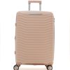 Чемодан Mybag персиковый с поднятой ручкой, вид спереди