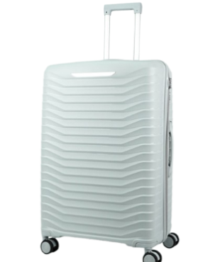 Чемодан Mybag серый, вид спереди с поднятой выдвижной ручкой